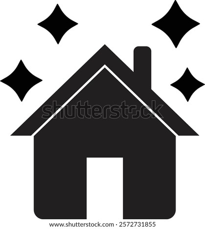 Clean house icon isolated on white background . Clean home icon . New house icon vector	