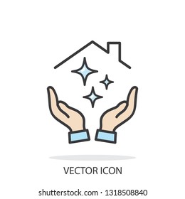 clean house icon vector