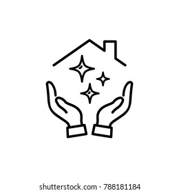 clean house icon vector