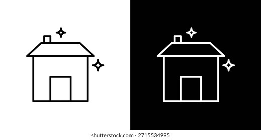 Limpie los íconos de la casa para los Elementos de UI. Ilustración vectorial de alta calidad.