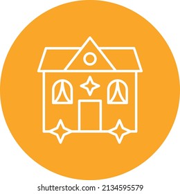 Clean House line circle icon vector image. Can also be used for web apps, mobile apps and print media.
