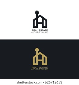 clean house logo concept design with arrow symbol