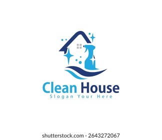 limpar casa logotipo criativo design criativo onda criativa sabão claro