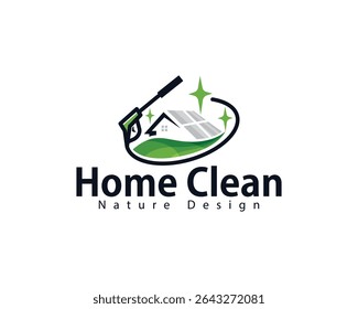 limpar casa logotipo criativo design conceito janelas clara
