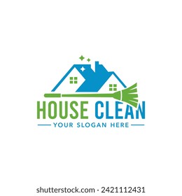 Clean House logo design, Cleaning Service logo vector