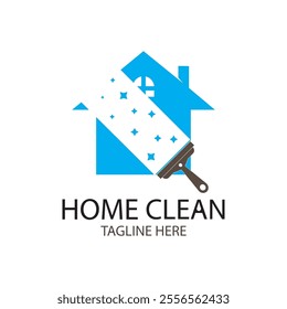 clean house logo design vector