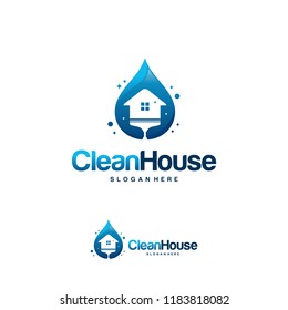 Clean House Logo Designs Concept, Cleaning Service Logo Symbol