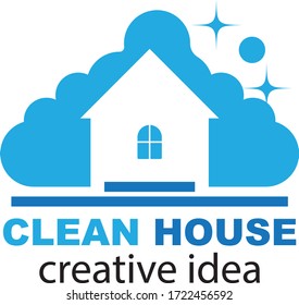 Clean House logo designs concept, Cleaning Service logo symbol
