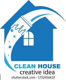 Diseño del logotipo de Clean House, símbolo del logotipo del Servicio de limpieza
