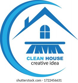 Clean House logo designs concept, Cleaning Service logo symbol
