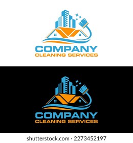 Concepto de diseños de logotipo de la Casa Limpia, plantilla de logotipo del Servicio de Limpieza