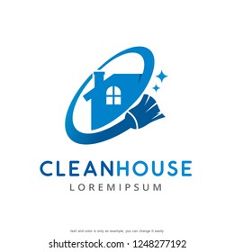 Clean House Logo Template Design Vector, Emblem, Concept Design, Creative Symbol, Icon