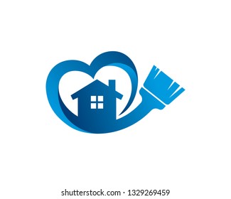 Clean House Logo Template, Icon, Symbol - Vector