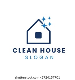 Limpar casa logotipo vetor casa moderna limpeza ícone do serviço