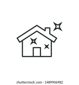 clean house - minimal line web icon. simple vector illustration. concept for infographic, website or app.