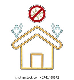 Clean house. Prohibited virus. Remove virus - Vector