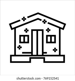 Clean house vector outline icon