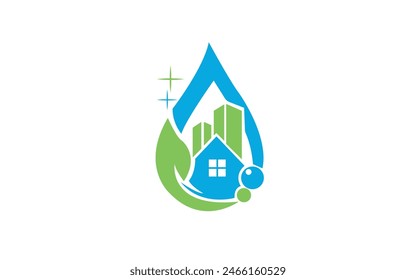 Clean house water ecology logo vector image