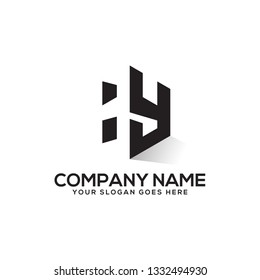 clean HY initial letter logo vector , negative space logo illustration