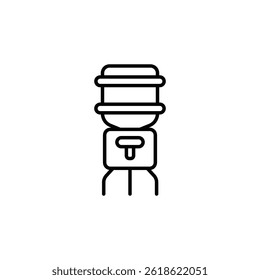 Hidratação limpa: um ícone de resfriador de água simplificado para designs modernos