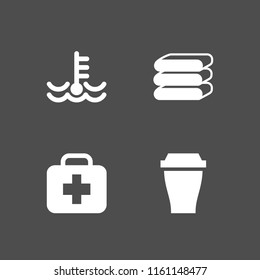 clean icon. 4 clean set with water, drink, cloth and treatment vector icons for web and mobile app