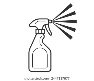 Icono limpio del aerosol líquido en el aerosol de la botella de limpieza. Herramienta de señalización para boquilla de gas de agua, desinfección, salpicaduras de higiene.