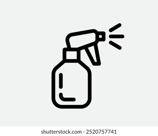 Ícone limpo de pulverização de fluido na limpeza de aerossol de garrafa. Ferramenta de placa para bocal de gás de água, desinfecção, respingos de higiene.