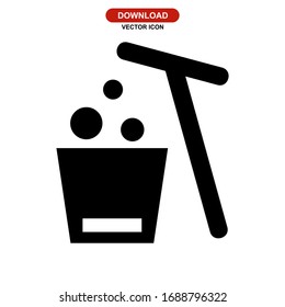 sauberes Symbol oder Logo, einzelne Zeichen Symbol Vektorillustration Illustration - hochwertige Vektorsymbole mit schwarzem Hintergrund

