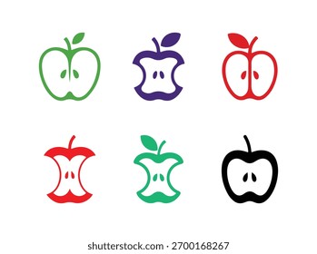 A clean icon representing an apple. apple icons set 