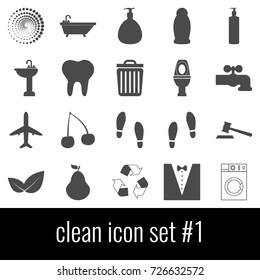 Clean. Icon set 1. Gray icon on white background.