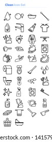 Clean icon set of outline types. Isolated vector sign symbols. Icon pack.
