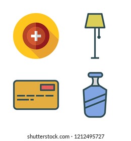clean icon set. vector set about health clinic, lamp, shampoo and business card icons set.