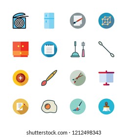 clean icon set. vector set about cotton swab, paper, cube and cleaning tools icons set.