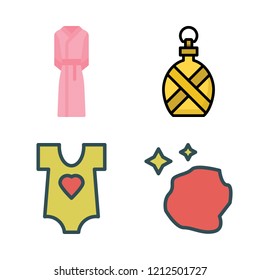 clean icon set. vector set about sponge, baby clothes, bathrobe and canteen icons set.