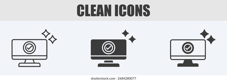 Ilustración vectorial de conjunto de iconos limpios en contorno, glifo y mixto