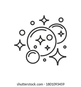 clean icon in thin line style, easy cleaning symbol on white background, vector illustration