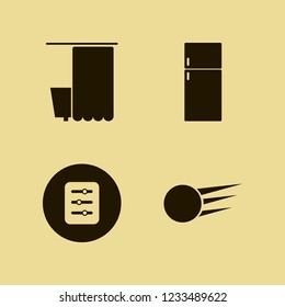 clean icon. clean vector icons set snowball, bathroom, fridge and filter