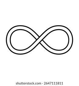 Um limpo e icônico esboço vetorial ilustração do símbolo do infinito, universalmente representando a eternidade, infinidade, possibilidades ilimitadas e conexão contínua. Perfeito para conceitos abstratos