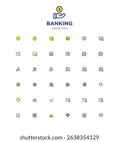 Clean icons for finance and banking concepts