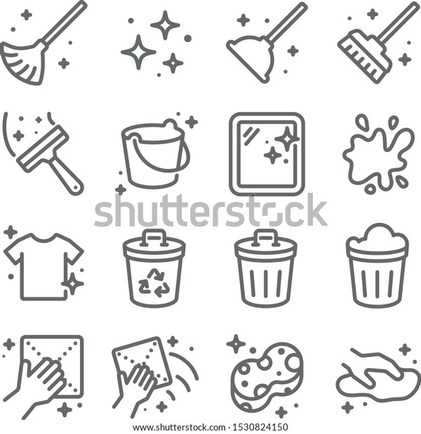 Clean Icons Set Vector Illustration Contains Stock Vector (Royalty Free ...