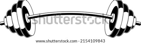 Clean Illustration of a 3D Heavy Barbell Bending and Warping under its own weight, High Quality Vector Design Stockfoto © 