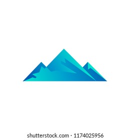 Clean illustration of poly mountain logo design