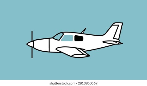 Clean illustration of a single-engine light aircraft, perfect for travel concepts, aviation enthusiast designs, or flight training materials.