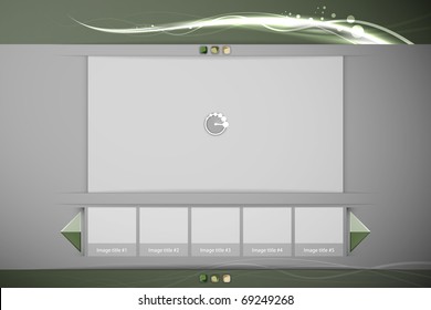 Clean Image or Video Player Interface with Thumbnails | Easy to change EPS10 Web Design Layout