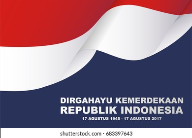 clean indonesian happy independence day background with flat flag, dirgahayu Republik Indonesia, happy independence day indonesian translation