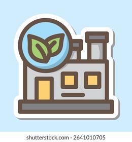 clean industry editable cartoon style sticker vector