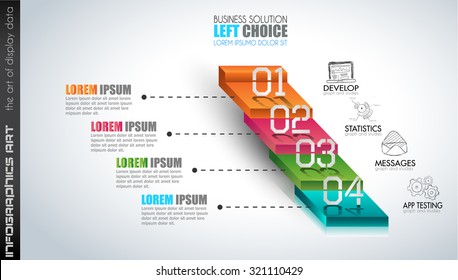 Clean Infographic Layout Template for data and information analysis with a number of solutions available. Ideal for product presentation, item ranking, ideas evaluation and so on.