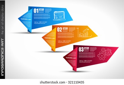 Clean Infographic Layout Template for data and information analysis with a number of solutions available. Ideal for product presentation, item ranking, ideas evaluation and so on.