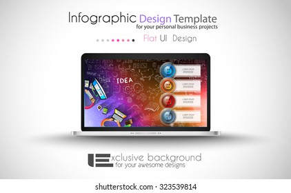 Clean Infographic Layout Template for data and information analysis with a number of solutions available. Ideal for product presentation, item ranking, ideas evaluation and so on.