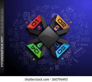 Clean Infographic Layout Template for data and information analysis with a number of solutions available. Ideal for product presentation, item ranking, ideas evaluation and so on.